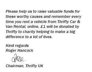 Thrifty are raising valuable funds for worthy causes